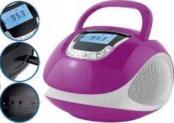 Radioodtwarzacz Ravo BOOMBOX BM110 Radio Bluetooth USB AUX fioletowy. Fioletowe radia Ravo. Za 119.00 zł.