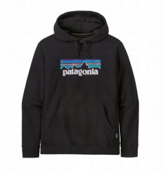 Bluza p-6 logo uprisal hoody-black-l PATAGONIA. Czarne bluzy nierozpinane męskie Patagonia, l, bez wzorów, bez ramiączek, bez kaptura. Za 398.93 zł.