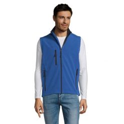 Męska Kamizelka Bez Rękawów Rallye Softshell. Niebieskie kurtki softshell męskie SOL'S, m, bez wzorów, z softshellu, bez kaptura, trekkingowe. Za 186.99 zł.