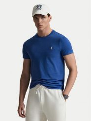 Polo Ralph Lauren T-Shirt 710671438537 Niebieski Custom Slim Fit. Niebieskie koszulki polo męskie Polo Ralph Lauren, m, bez wzorów, z bawełny, bez kołnierzyka, bez ramiączek. Za 379.99 zł.