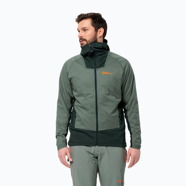 Kurtka przeciwdeszczowa męska Jack Wolfskin Alpspitze Ins Hybrid. Zielone kurtki męskie Jack Wolfskin, m, bez wzorów, sportowe, bez ramiączek, bez kaptura. Za 719.99 zł.
