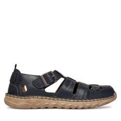 Sandały Josef Seibel. Niebieskie sandały męskie Josef Seibel, bez zapięcia. Za 429.99 zł.