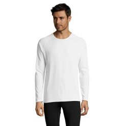 Męska Koszulka Sportowa Z Długim Rękawem. Białe t-shirty sportowe męskie SOL'S, m, bez wzorów, sportowe, bez ramiączek. Za 50.99 zł.