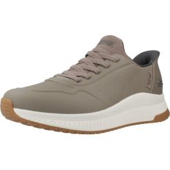 Buty SKECHERS SLIP-INS BOBS SQUAD 4 - DIRECT STEP Brązowy. Brązowe buty trekkingowe męskie Skechers, bez wzorów, z syntetyku, bez zapięcia, trekkingowe, skechers sport. Za 344.20 zł.