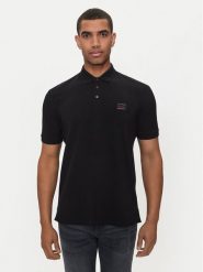 Hugo Polo Dereso_Gel 50528173 Czarny Regular Fit. Czarne koszulki polo męskie Hugo, m, bez wzorów, z bawełny, bez kołnierzyka, bez ramiączek. Za 249.99 zł.