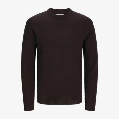 Sweter Jack & Jones Clambswool czekoladowa śliwka. Fioletowe swetry męskie Jack&Jones, bez wzorów, bez kołnierzyka, bez ramiączek. Za 296.06 zł.