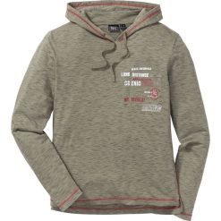 Shirt z długim rękawem i kapturem Regular Fit bonprix oliwkowy melanż. Koszulki męskie z długim rękawem marki 4f. Za 27.99 zł.