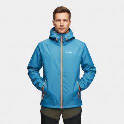 Kurtka trekkingowa 2,5 warstwowa męska Alpinus Carniche. Niebieskie kurtki męskie Alpinus, l, bez wzorów, sportowe, bez ramiączek, bez kaptura. Za 399.00 zł.