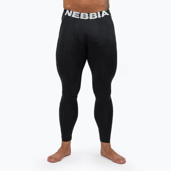 Legginsy NEBBIA Discipline. Czarne legginsy męskie Nebbia, bez wzorów, na fitness i siłownię. Za 169.99 zł.