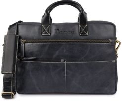 Torba męska skórzana na laptopa ramię komputer duża nubuk czarna Beltimore N04. Czarne torby na laptopa męskie Beltimore, bez wzorów, z nubiku, duże. Za 499.24 zł.