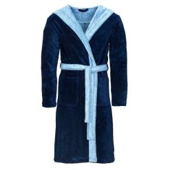 Szlafrok Poppy. Niebieskie szlafroki męskie Vossen, xl, bez wzorów, z bawełny, z kapturem. Za 415.00 zł.