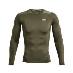 Koszulka termoaktywna męska UNDER ARMOUR 1361524 z długim rękawem. Zielone bielizna termoaktywna męska Under Armour, m, bez wzorów, bez ramiączek, do biegania. Za 140.99 zł.
