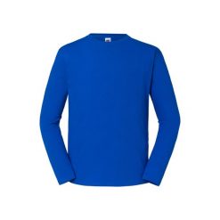 Męska Koszulka Z Długim Rękawem Iconic 195 Z Bawełny Premium Ringspun. Niebieskie koszulki męskie z długim rękawem Fruit of the Loom, m, bez wzorów, z bawełny, sportowe, bez kołnierzyka, bez ramiączek. Za 51.99 zł.