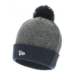 Czapka z pomponem z dzianiny New Era. Niebieskie czapki męskie New Era, bez wzorów, z dzianiny. Za 160.00 zł.