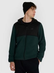 4F Polar z kapturem regular męski - zielony M. Zielone bluzy z polaru męskie 4f, m, bez wzorów, z polaru, bez ramiączek, z kapturem. Za 249.99 zł.