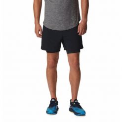 Krótkie Spodenki Turystyczne Męskie Columbia Endless Trail 2in1 Short. Czarne szorty sportowe męskie Columbia, bez wzorów, z elastanu, sportowe. Za 299.00 zł.