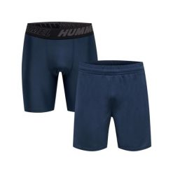 Spodenki Hummel TE Topaz (x2). Niebieskie szorty sportowe męskie HUMMEL, bez wzorów, sportowe. Za 217.50 zł.