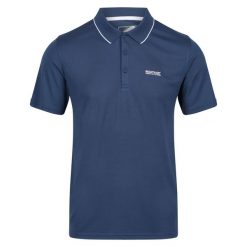 Męska Koszulka Polo Maverik V. Niebieskie koszulki polo męskie Regatta, m, bez wzorów, bez kołnierzyka, bez ramiączek. Za 73.99 zł.