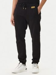 Versace Jeans Couture Spodnie dresowe 80GAAT04 CF01T Czarny Regular Fit. Czarne spodnie dresowe męskie Versace Jeans Couture, bez wzorów, z bawełny. Za 879.99 zł.