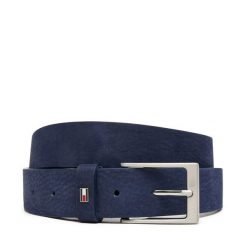 Pasek Męski Tommy Hilfiger. Niebieskie paski męskie Tommy Hilfiger, bez wzorów, z nubiku. Za 259.99 zł.