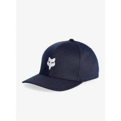 Czapka z daszkiem Fox Head Tech Flexfit Hat. Niebieskie czapki męskie FOX, bez wzorów, sportowe. Za 135.99 zł.