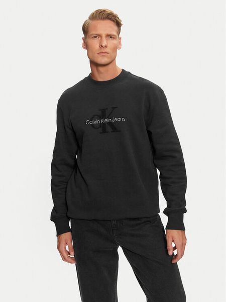 Calvin Klein Jeans Bluza Chenille J30J326144 Czarny Regular Fit. Czarne bluzy nierozpinane męskie Calvin Klein Jeans, m, bez wzorów, z bawełny, bez ramiączek, bez kaptura. Za 419.99 zł.