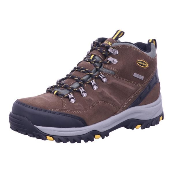 Buty trekkingowe męskie Skechers Pelmo. Brązowe buty trekkingowe męskie Skechers, na wiosnę, bez wzorów, z gumy, bez zapięcia. Za 349.00 zł.