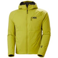 Izolacyjna kurtka trekkingowa z kapturem, elastyczna Helly Hansen Odin 2.0. Zielone kurtki męskie Helly Hansen, l, bez wzorów, eleganckie, bez ramiączek, z kapturem. W wyprzedaży za 1,002.50 zł.