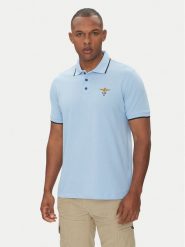 Aeronautica Militare Polo 251PO1308P82 Błękitny Regular Fit. Niebieskie koszulki polo męskie Aeronautica Militare, m, bez wzorów, z bawełny, bez kołnierzyka, bez ramiączek. Za 249.99 zł.