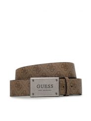 Guess Pasek Męski BM7778 P3435 Beżowy. Brązowe paski męskie Guess, z aplikacjami, ze skóry. Za 199.99 zł.