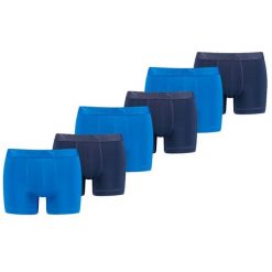 Puma Sportowe bokserki z mikrofibry, 6 szt. Niebieskie. Niebieskie bokserki męskie Puma, m, bez wzorów, z elastanu. Za 303.99 zł.