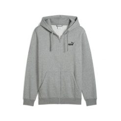Męska rozpinana bluza z kapturem Essentials z logo No. 1 PUMA. Szare bluzy rozpinane męskie Puma, m, bez wzorów, sportowe, bez ramiączek, z kapturem. Za 239.00 zł.