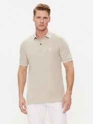 Boss Polo Passertip 50507699 Beżowy Slim Fit. Brązowe koszulki polo męskie Boss, l, bez wzorów, z bawełny, bez kołnierzyka, bez ramiączek. Za 239.99 zł.