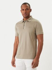 KARL LAGERFELD Polo 745002 562200 Khaki Regular Fit. Brązowe koszulki polo męskie KARL LAGERFELD, m, bez wzorów, z bawełny, bez kołnierzyka, bez ramiączek. Za 589.99 zł.
