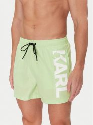KARL LAGERFELD Szorty kąpielowe A1M46013 Zielony Regular Fit. Zielone kąpielówki męskie KARL LAGERFELD, bez wzorów, z syntetyku. Za 219.99 zł.