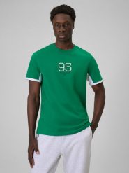 4F T-shirt regular z nadrukiem męski - zielony XXL. Zielone t-shirty męskie 4f, m, bez wzorów, z bawełny, bez kołnierzyka, bez ramiączek. Za 79.99 zł.