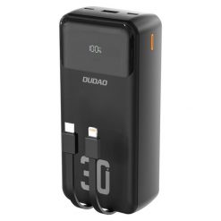 Powerbank Dudao k15max 30000mah 22.5w z wbudowanymi kablami. Czarne powerbanki Dudao. Za 109.00 zł.