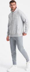 Ombre Spodnie męskie dresowe joggery - szary melanż V3 OM-PASK-22FW-008 XXL. Szare spodnie dresowe męskie Ombre, bez wzorów, z dresówki. Za 69.99 zł.