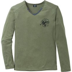 Shirt z długim rękawem Regular Fit bonprix oliwkowy melanż. Koszulki męskie z długim rękawem marki bonprix. Za 27.99 zł.