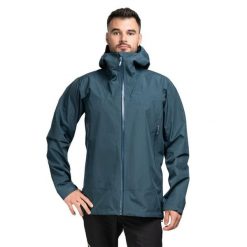 Kurtka przeciwdeszczowa męska Rab Namche GTX Jacket z kapturem. Niebieskie kurtki męskie RAB, l, bez wzorów, sportowe, bez ramiączek, z kapturem. W wyprzedaży za 1,361.10 zł.