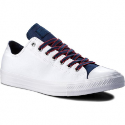 Trampki CONVERSE - Ctas Ox 160467C White/Navy/Gym Red. Białe trampki męskie Converse, z gumy. W wyprzedaży za 179.00 zł.