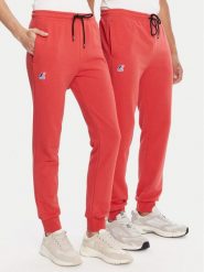 K-Way Spodnie dresowe Bishop K31313W Czerwony Slim Fit. Czerwone spodnie dresowe męskie K-Way, bez wzorów, z bawełny. Za 309.99 zł.