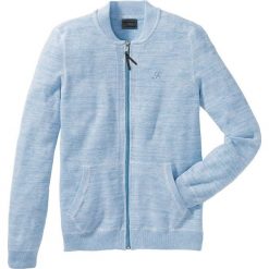 Sweter rozpinany Regular Fit bonprix perłowy niebieski - biały melanż. Kardigany męskie marki bonprix. Za 54.99 zł.