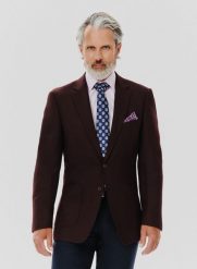 PAKO LORENTE – Burgundowa casualowa marynarka męska. Czerwone marynarki męskie Pako Lorente, m, bez wzorów, z wełny. Za 399.99 zł.