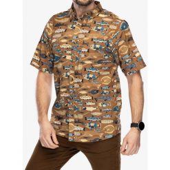 Koszula turystyczna męska Kavu River Wrangler. Brązowe koszule męskie KAVU, m, bez wzorów, bez kołnierzyka, bez ramiączek. Za 270.99 zł.