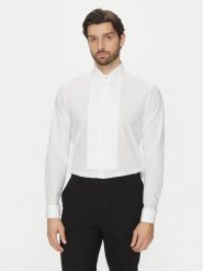 Michael Kors Koszula MK0DS01002 Biały Slim Fit. Białe koszule męskie Michael Kors, m, bez wzorów, z bawełny, bez kołnierzyka, bez ramiączek. Za 329.99 zł.