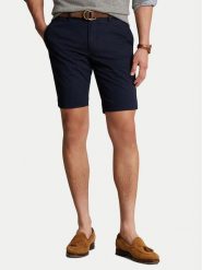 Polo Ralph Lauren Szorty materiałowe 710646709009 Granatowy Slim Fit. Niebieskie szorty męskie Polo Ralph Lauren, bez wzorów, z bawełny. Za 409.99 zł.