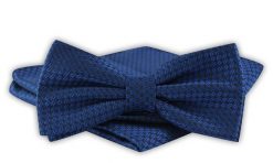 Mucha Męska z Poszetką - Alties - Ciemnoniebieska w Regularny Wzór. Niebieskie krawaty i muchy męskie Alties, bez wzorów, eleganckie. Za 54.00 zł.