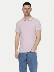 Only & Sons Polo Fletcher 22024827 Różowy Regular Fit. Czerwone koszulki polo męskie Only & Sons, l, bez wzorów, z bawełny, bez kołnierzyka, bez ramiączek. Za 79.99 zł.