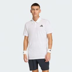 Koszulka Polo Tenisowa Climacool+ Airchill Freelift. Białe koszulki polo męskie ADIDAS, bez wzorów, sportowe, bez kołnierzyka, bez ramiączek. Za 279.00 zł.
